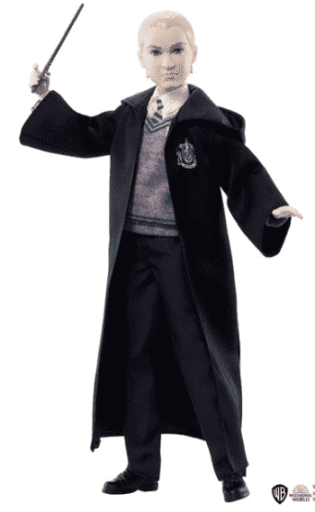 Mattel HMF35 Harry Potter - Draco Malfoy con uniforme di Hogwarts Casa  Serpeverde e la sua bacchetta